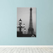 モダンNight in Paris Stretted Canvas Print キャンバスプリント (インサイチュ (ウッドフロア))