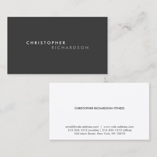 & モダンNo.7ミニマル名刺 名刺 (正面/裏面)