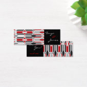 モダンOgee RedおよびBlack Pattern結婚式の引き出物ラベル (デスク)