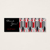 モダンOgee RedおよびBlack Pattern結婚式の引き出物ラベル (裏面)