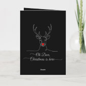 モダンOh Deerミニマルなクリスマストインデナー カード (裏面)