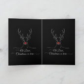 モダンOh Deerミニマルなクリスマストインデナー カード (内部)