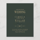 モダンOLIVE Green金ゴールド予算結婚 (正面)