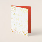 モダンOnyxさくらんぼHappy New Years写真実在 箔カード (正面)