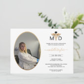 モダンOval Photo MD Doctor of Medicine 招待状 (スタンド正面)