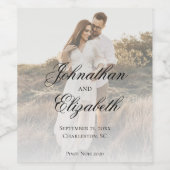 モダンOverlayの結婚写真 ワインラベル (シングルラベル)