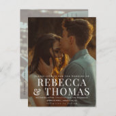 モダンOverlay Photo結婚'sと入力 インビテーションポストカード (正面/裏面)