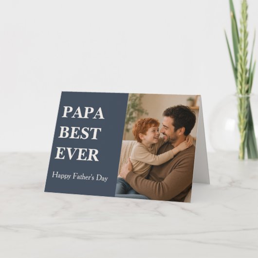 モダンPAPA BEST EVER フォトカード - 父の日 カード (正面)