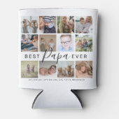 モダンPapa Ever最高の12枚フォトコラージュ 缶クーラー (正面)