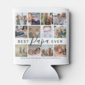 モダンPapa Ever最高の12枚フォトコラージュ 缶クーラー (裏面)