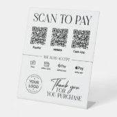 モダンPayPal、Venmo、Cash App 台座サイン (正面)