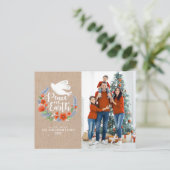 モダンPeace on Earthクリスマスフォトポストカード シーズンポストカード (スタンド正面)