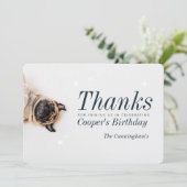 モダンPetフォト誕生日サンキューカード サンキューカード (スタンド正面)