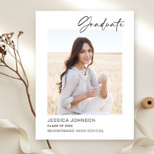 モダンPHOTOエレガント Graduation Party招待状