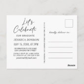 モダンPHOTOエレガント Graduation Party招待状 ポストカード (裏面)