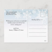 モダンPHOTOゴールデンクリスマスグリーティング シーズンポストカード (裏面)