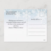 モダンPHOTOゴールデンクリスマスグリーティング シーズンポストカード (裏面)