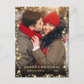 モダンPHOTOゴールデンクリスマスグリーティング シーズンポストカード (正面)