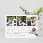 モダンPHOTO結婚 Collageカード サンキューカード (スタンド正面)