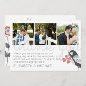 モダンPHOTO結婚 Collageカード サンキューカード (正面/裏面)