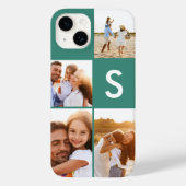 モダンphoto collage bright greenイニシャルモノグラム Case-Mate iPhoneケース (裏面)