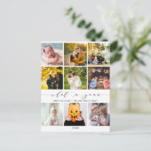 モダンPhoto Collage What a Year White シーズンポストカード (スタンド正面)