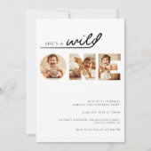 モダンPhoto Collage Wild One誕生日 招待状 (正面)