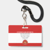 モダンPhoto Fire Fighter ID バッジ (裏面（ネックストラップ付）)