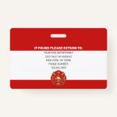 モダンPhoto Fire Fighter ID バッジ (裏面)