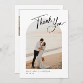 モダンPhoto Flatの結婚サンキューカード サンキューカード (正面/裏面)