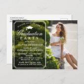 モダンPHOTO Graduation Party招待状 ポストカード (正面/裏面)