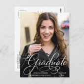 モダンPHOTO Graduation Party招待状 ポストカード (正面/裏面)