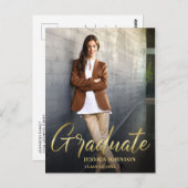 モダンPHOTO Graduation Party招待状 ポストカード (正面/裏面)