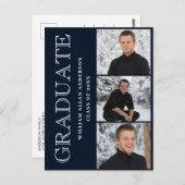 モダンPHOTO Graduation Party招待状 ポストカード (正面/裏面)
