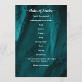 モダンPhoto Green Marble Order Of Service葬儀 プログラム (裏面)