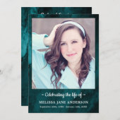 モダンPhoto Green Marble Order Of Service葬儀 プログラム (正面/裏面)