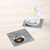 モダンPHOTO MUSIC 25th Silver結婚の記念日 スクエアペーパーコースター (インサイチュ)