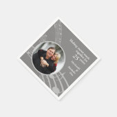 モダンPHOTO MUSIC 25th Silver結婚の記念日 スタンダードカクテルナプキン (角)