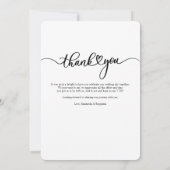 モダンPhoto Scriptの結婚サンキューカード ノートカード (裏面)