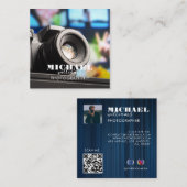 モダンPhoto Square名刺 – 2.5インチx 2.5インチ スクエア名刺 (正面/裏面)