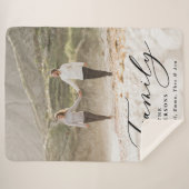 モダンphotoblack scriptファミリーエレガント シェルパブランケット (正面(横))