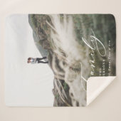 モダンphotoblack scriptファミリーエレガント シェルパブランケット (正面(横))