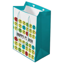モダンPi記号 – カラフル Happy Pi Day抱き枕 ミディアムペーパーバッグ