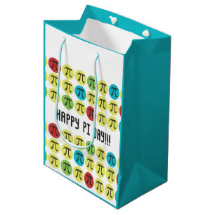 モダンPi記号 – カラフル Happy Pi Day抱き枕 ミディアムペーパーバッグ