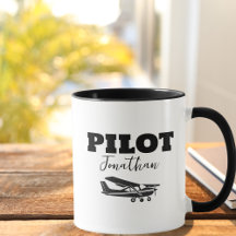 モダンPILOTテキストと飛行機のオリジナルギフト
