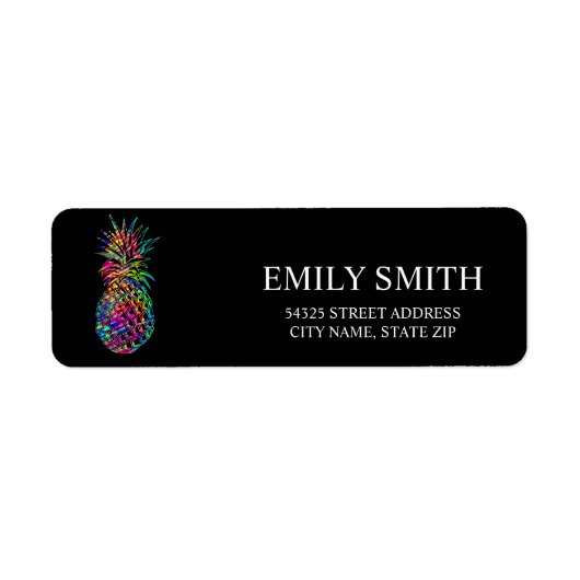 モダンPineapple Return Adressラベル ラベル (正面)