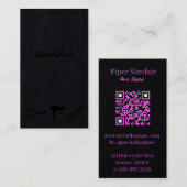 モダンPink & Black Business Card 名刺 (正面/裏面)