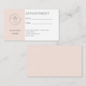 モダンPink Businessロゴ 予約カード (正面/裏面)