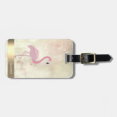 モダンPink Flamingoカッコいい,《写真》ぼけ味- パーソナライズされた ラゲッジタグ (正面横)