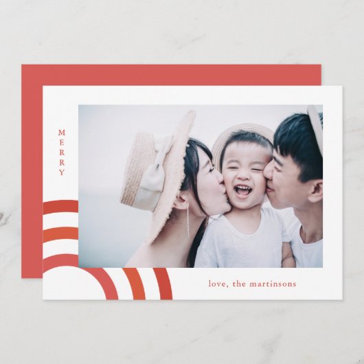 モダンPink Geo Photoメリー付き (正面/裏面)